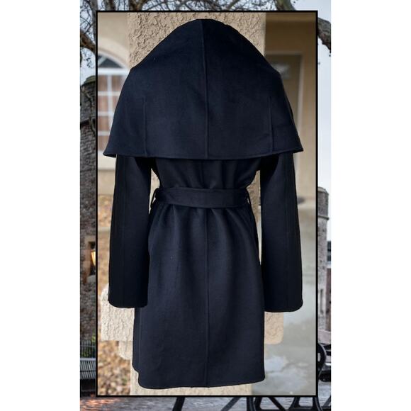 Tahari Ella Marla Shawl-Collar Wool Wrap Coat Black Size XL NWT - Picture 4 of 9
